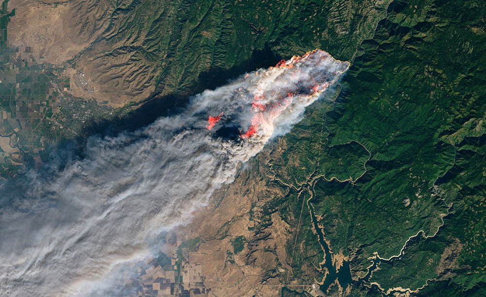 Wildfires caused by electrical transmission lines arcing to earth.